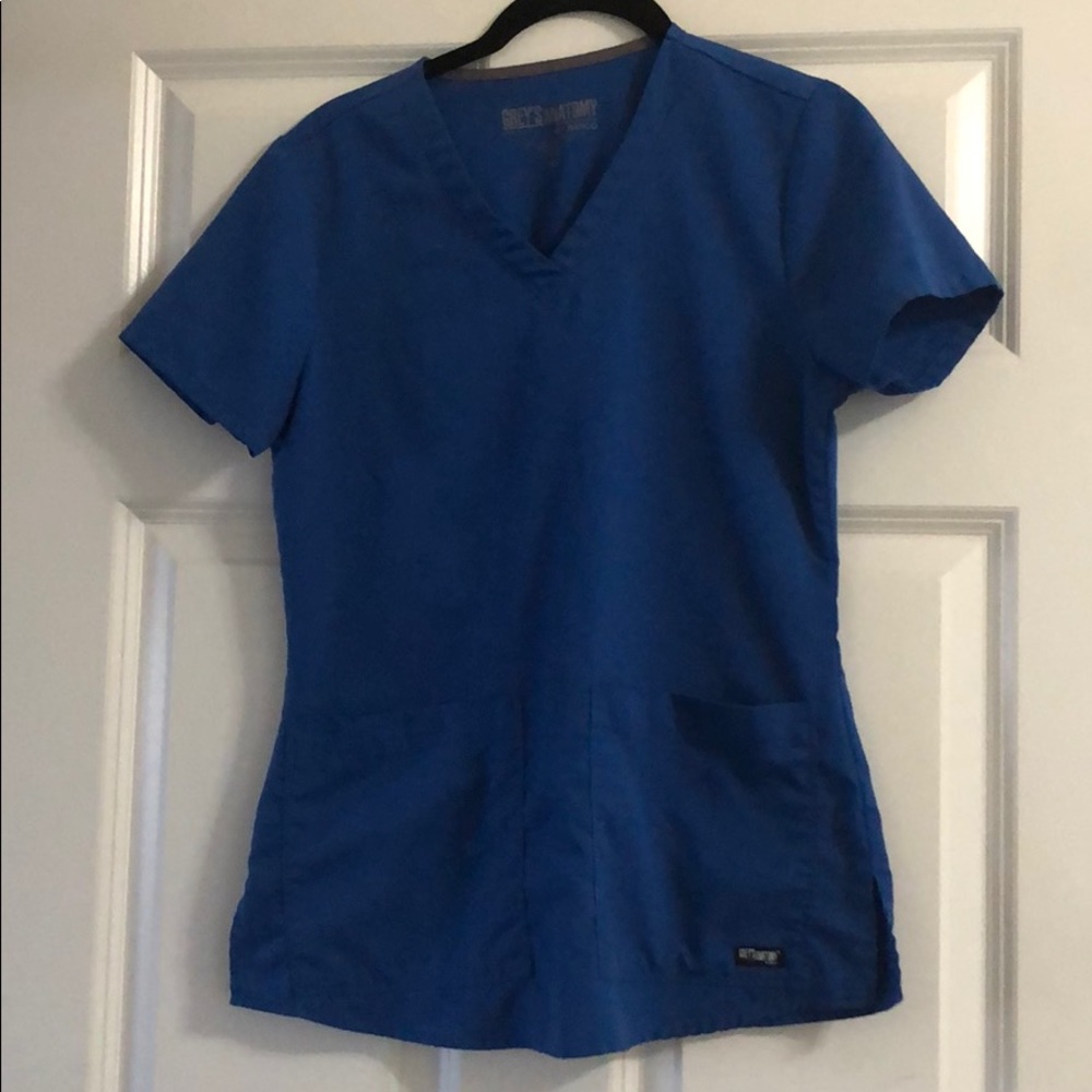 Greys Anatomy Royal Blue Scrub Top XS